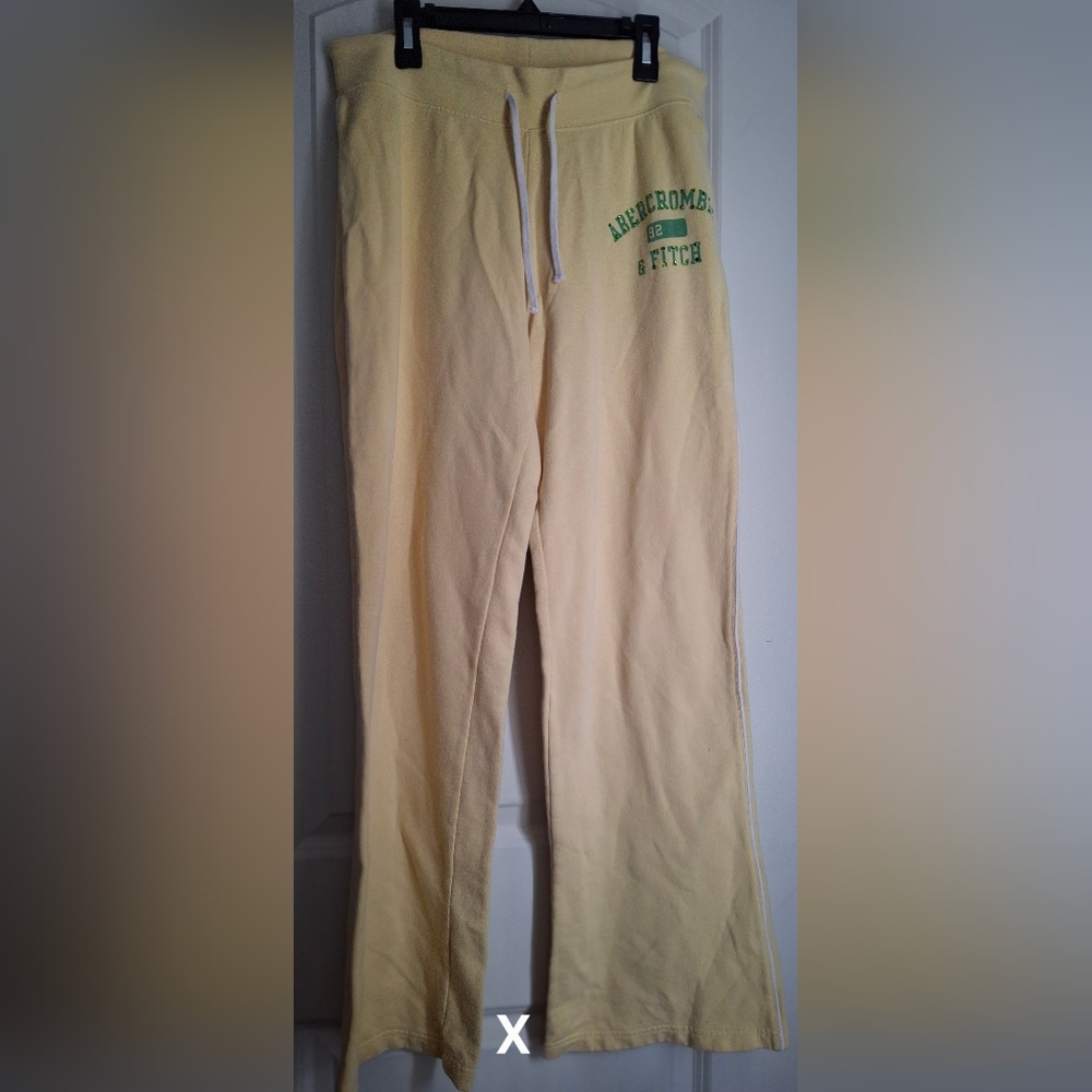 Abercrombie & Fitch Butter Yellow Sweatpants Sz S Y2k‎ Casual School Academia